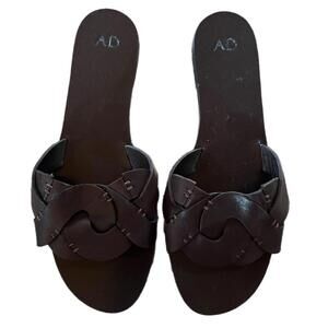 AD Daughters Leather Woven Slip on Sandals- 9.5